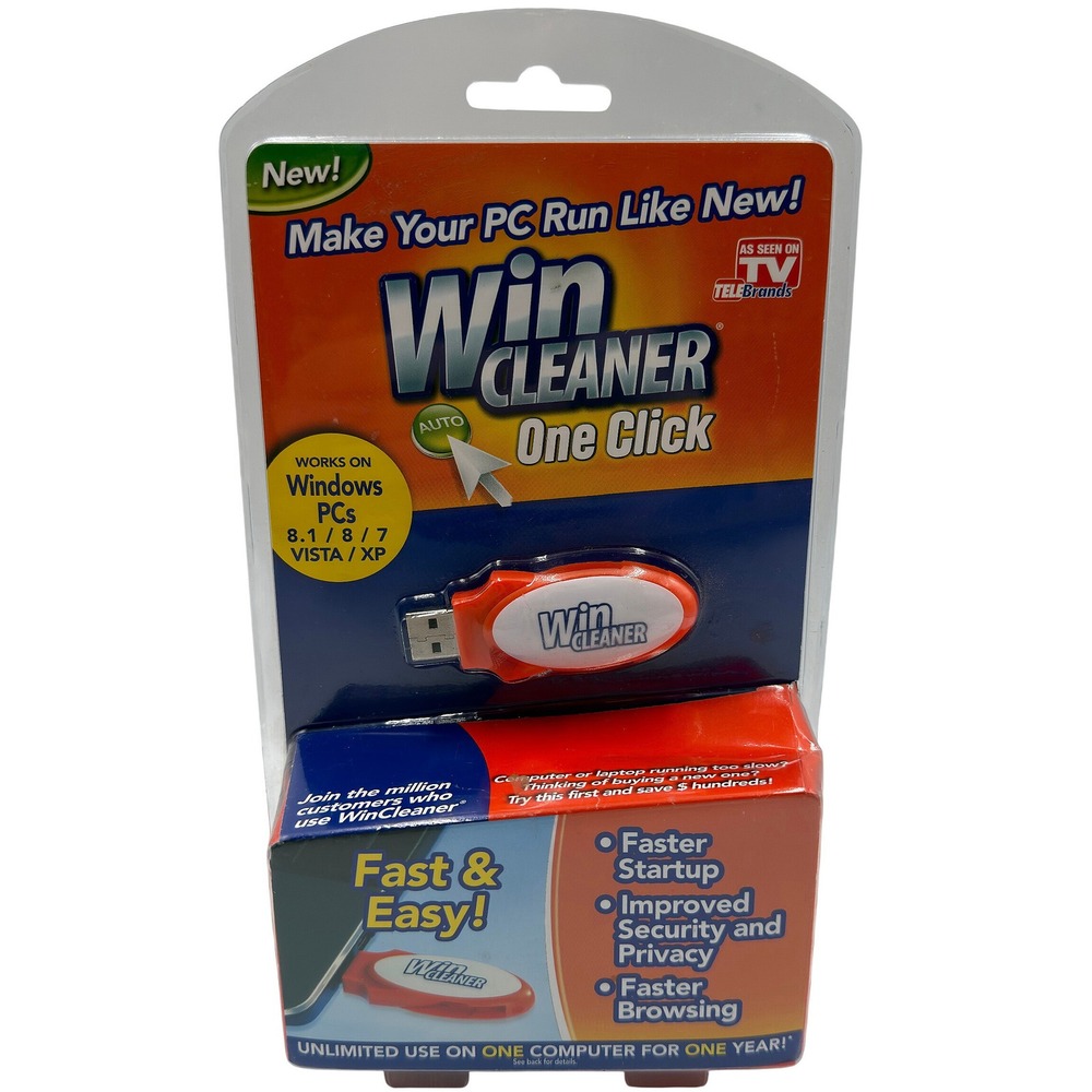 WinCleaner One Click USB PC Optimizer Windows 8.1 8 7 Vista XP As Seen On TV NEW